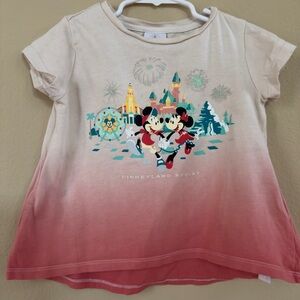 Disney Cream and Pink Short Sleeve Tee
